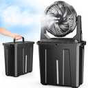 Ausic Portable Misting Fan, 9L 10-inch Outdoor Mist Fans for Outside Patios Cooling, 30000mAh Rechargeable Battery Fan with Water Box, 3 Strong Winds, 3 Spray Mister, Camping/Beach Summer Essentials