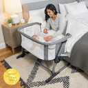 Baby Delight Beside Me Dreamer Bassinet | Bedside Sleeper | 6-Position Height Adjustment | Charcoal Tweed