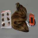 FELENDY 16" Ponytail Extension Claw Clip Wavy Ponytails Hair Extension Curly Long Pony Tails Natural Looking Hairpiece for Women Synthetic Blonde Mix Light Brown