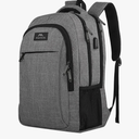 MATEIN Travel Laptop Backpack, Business Anti Theft Slim Sturdy Laptops Backpack with USB Charging Port, Water Resistant College School Computer Bag Gift for Men & Women Fits 15.6 Inch Notebook, Grey