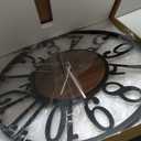 LEIKE Large Wall Clock 24'' Lighted Rustic Wood Clock with Remote Timer, Silent Battery Operated Modern Oversized Wall Clock for Living Room, Bedroom, Farmhouse, Home Decor, Large Number Display (Brown-arabic)