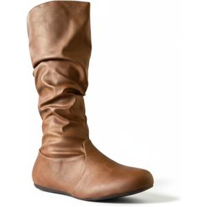 Womens Soft Slouchy Mid-Calf Flat to Low Heel Pull On Fall Weather Winter Boots (9)