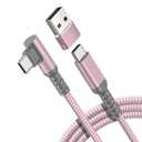 Elebase Right Angled USB Type C Charger Cable 10FT with USB Adapter,90 Degree Power Charging Cord Wire for Car,iPhone 17 16 Pro Max Air,AirPods 4 Pro 3,Kindle Paperwhite 5th,Samsung Tab S10+ S9