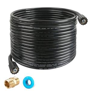 Pressure Washer Hose 50 FT X 1/4 Inch, Replacement Power Washer Hose for Most Brands, M22 14mm or M22 15mm Brass Thread, 3600 PSI