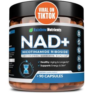 13,510mg NAD+ Supplement- Nicotinamide Riboside, Resveratrol, Quercetin & BioPerine (High Absorption)- Natural NAD Booster for Anti-Aging, Cellular Energy, Skin- For Women & Men- 90 V Capsules