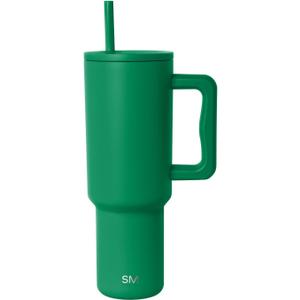 Simple Modern 40 oz Trek Tumbler with Handle and Straw Lid | Cup Holder Friendly Insulated Stainless Steel Travel Mug | Kelly Green