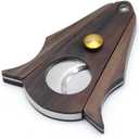 Cigar Cutter Lock System Wood Stainless Steel Double Cut Blade Cigar Guillotine Cutter in Gift Box