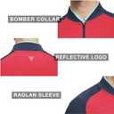 M MAELREG Quarter Zip Pullover Men Moisture Wicking Micro Fleece Performance Raglan Collarless Golf Sweatshirts for Men (Red, L)