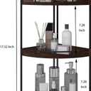 Dorhors 3-Tier Corner Bathroom Organizer Countertop for Storage,Vanity Tray,Wood Counter Organizer for Kitchen,Bathroom,Dresser (Walnut)
