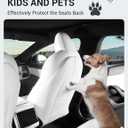 BASENOR 2026 Tesla Model Y(Juniper)/3/S/X Leather Seat Back Kick Protector, Backseat Mats for Kids (Extra Organizer Pocket) Waterproof Scratchproof Resistant Protection White (Set of 2)