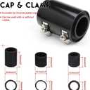 Stainless Steel 48" Radiator Hose Flexible Coolant Water Hose Universal with 4 Chrome Caps (Black)