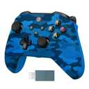 IWGAME Wireless Controller for X-BOX, Gaming Controller Support Turbo/3.5MM Audio Jack/Dual Vibration, Controller Compatible with X-BOX One/ One S/X, X-BOX Series S/X, PC, IOS, Android Platforms,with 2.4g Adapter(Blue Camo)