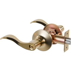 1 Pack of HENYIN Wave Lever Door Lock/Door Knob Hardware Handle and Closet Lockset, Gold Color, Bathroom Version Without Key,Left Hand (805-G-L-Bk)