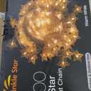 Twinkle Star 100 LED Star String Lights, 33FT Plug in Fairy String Lights Waterproof for Bedroom Decor, Indoor, Outdoor, Wedding Party, Christmas Tree, New Year, Ramadan, Warm White