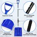 Snow Shovel, Emergency Shovels for Driveway with D-Handle, Overall 41-Inch Long Garden Shovel for Car, Garden Tools, Blue (size2)