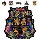 CRAFTHUB Harry Potter Puzzle  Hogwarts Crest  Fine Oddities  A3 Size  Wooden Jigsaw Puzzles for Adults  201 Unique Shaped Pieces  Officially Licensed Merchandise  10.8" x 13"