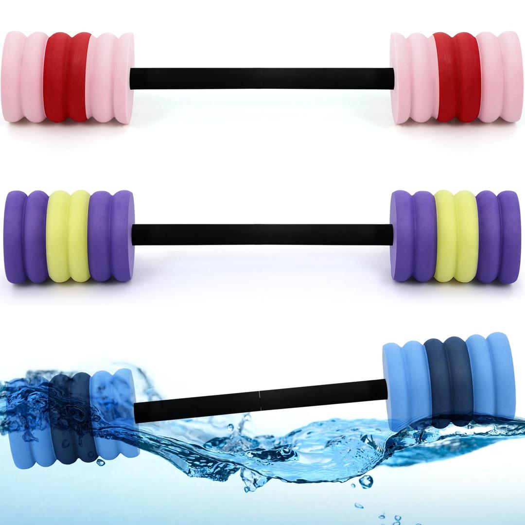 Soulchen 3 Pack Long Aquatic Exercise Dumbbells Pool Exercise Equipment Eva Foam Water Aerobics Equipment With High Density For Weight Loss Water Sport Fitness Tool(Multi-color,Large)