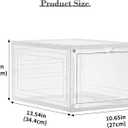 LXLXXL 18 Pack Storage Bins with Lids, Plastic Storage Containers with Magnetic Door, 19 Qt Stackable Clear Storage Box for Home, Office Organizing