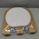 Mayfair Padded Toilet Seat with Chrome Hinges, Soft Vinyl over Wood Core Seat, Made in USA, Round, White