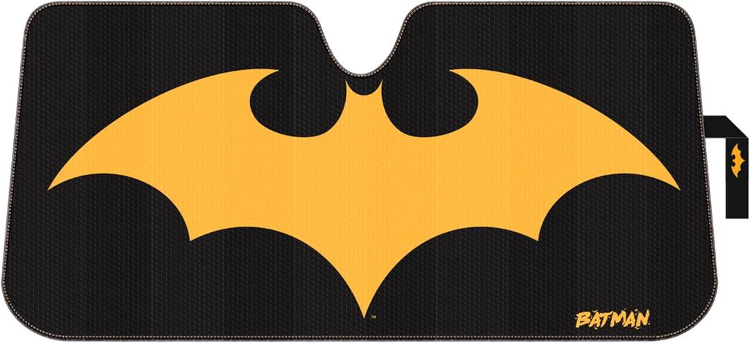 Plasticolor 003971W01 Warner Bros. Batman Logo Front Windshield Accordion Folding Sunshade