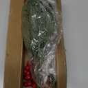 Watayo 45 Pcs Christmas Artificial Pine Branches with Red Berry Stems, 10.5" Faux Evergreen Norfolk Pine Cypress Leaves Stems, Fake Foliage Pine Needles Picks for DIY Craft Garland Home Decor