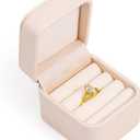 SANQIANWAN PU Leather Wedding Ring Box Jewelry Case for Proposal Engagement Ring Box Jewelry Display Box Gift Box for Birthday and Anniversary (Pearl White-B)