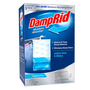 DampRid 15.4 Oz. Fragrance Free Hanging Moisture Absorber - EPA Registered (3-Pack)