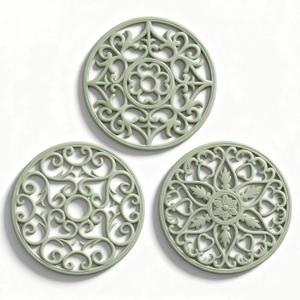 ME.FAN Trivets for Dishes/Pots/Pans, 3 Pcs Silicone Mats, Flexible/Durable/Non Slip Hot Pads to Protect Table and Counter Top (Desert Sage)