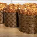 12 oz Easter Bread Forms Paska Mold Kulich Paskha Pantone 12 pcs - Easter Bread Paper Mold Panettone Paper Mold - Standard Non Stick Panettone Paper Bread Baking Molds - Brown Design