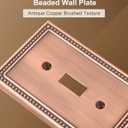 4-Pack Single Toggle Light Switch Cover Plate, Pearls Decorative Switch Plate Covers, Antique Copper 1 Gang Metal Wall Plate, Corrosion Resistant