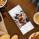 Coquette Bow Waffle Decorative Dish Towels - Highland Cow Gifts, Farmhouse Decorative Hand Towels, 16x24 Inch