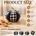 Thyle 8'' Black and White Checkered Pumpkins Fall Decoration