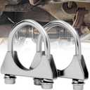 1.75" U-Bolt Muffler Exhaust Clamps, Saddle Style U-Bolt Clamp Fit 1.75" OD on Tip Pipes Connection (45mm-fit 1.75" OD)