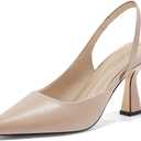 Coutgo Womens Slingback Stiletto High Heels Closed Pointed Toe Pumps D’Orsay Sexy Office Dress Shoes