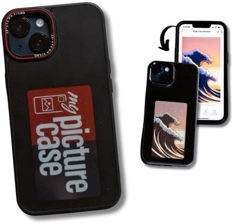 for Apple iPhone  Custom Photo Display Phone Case with Built-in Screen | Personalized Picture Phone Cover | Protective Slim Fit Case (iPhone 14 Pro) Black