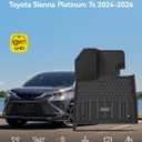 3W Floor Mats & Cargo Liner for Toyota Sienna Platinum 2024-2026, TPE | Custom Fit TPE Liner, Trunk Mat & Backrest Mats; Only for Platinum Version with Refrigerator, 7 Seat (w/o Spare Tire