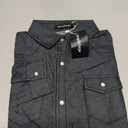 Spring&Gege Western Boys Denim Button Down Shirt Long Sleeve Pearl Snap with Two Flap Pockets (5-14 Years) (Black, M)