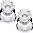 Clear Glass Candlestick Holders, Set of 2 Taper Candle Holders for Wedding, Decoration and Dinning