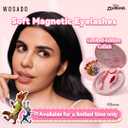 WOSADOZootopia1 Soft Magnetic Eyelashes Kit with Applicator, Disney [No.18 Velvet Black] 21.5mm Reusable Glue-free Magnetic Lashes, Cruelty-free False Lash, Waterproof, Lightweight, for Heavy Makeup