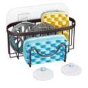 HapiRm Multifunctional Sponge Holder for Kitchen Sink with Unique M-Shaped, 2 Installation Methods Sink Caddy, Stainless Steel Kitchen Organizer for Sponge, Brush, Sink Stopper and Scraper -Bronze