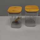 Flour and Sugar Containers - 34 oz Glass Jar with Bamboo Lid and Spoon, Sugar Holder and Canister for Countertop, Glass Containers for Coffee Beans, Tea, Flour, Nuts, Candy and Cookie (Set of 2)