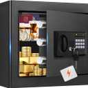 1.3 Cuft Small Fireproof Safe for Home, Personal Security Fire Safe Box with Digital Keypad, Spare Key and Removable Shelf, Home Safes Water and Fireproof for Money, Jewelry, Gifts for Mother's Day