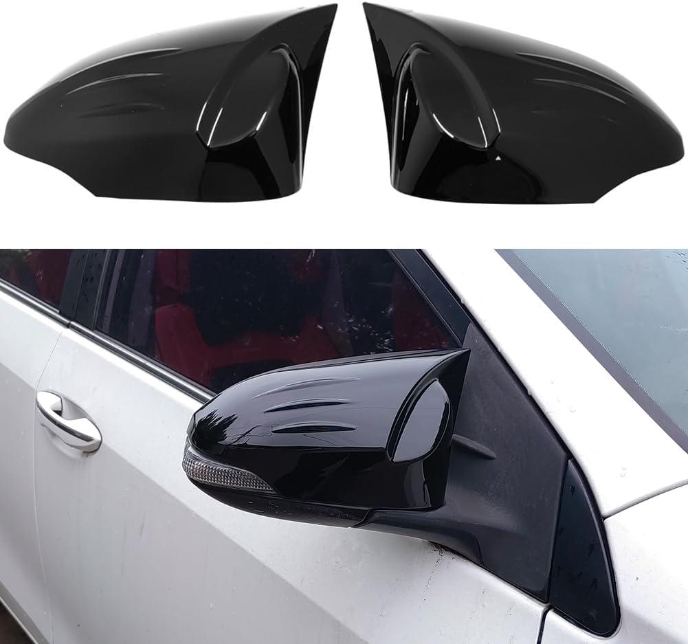 AOKIO Glossy Black Exterior Side Mirror Cover Door Rear View Mirror Caps Trim Accessories for Toyota Corolla 2014-2018, Camry 2013-2017, CHR 2018-2022, Venza 2013-2015, Prius 2012-2018 (with Signal)