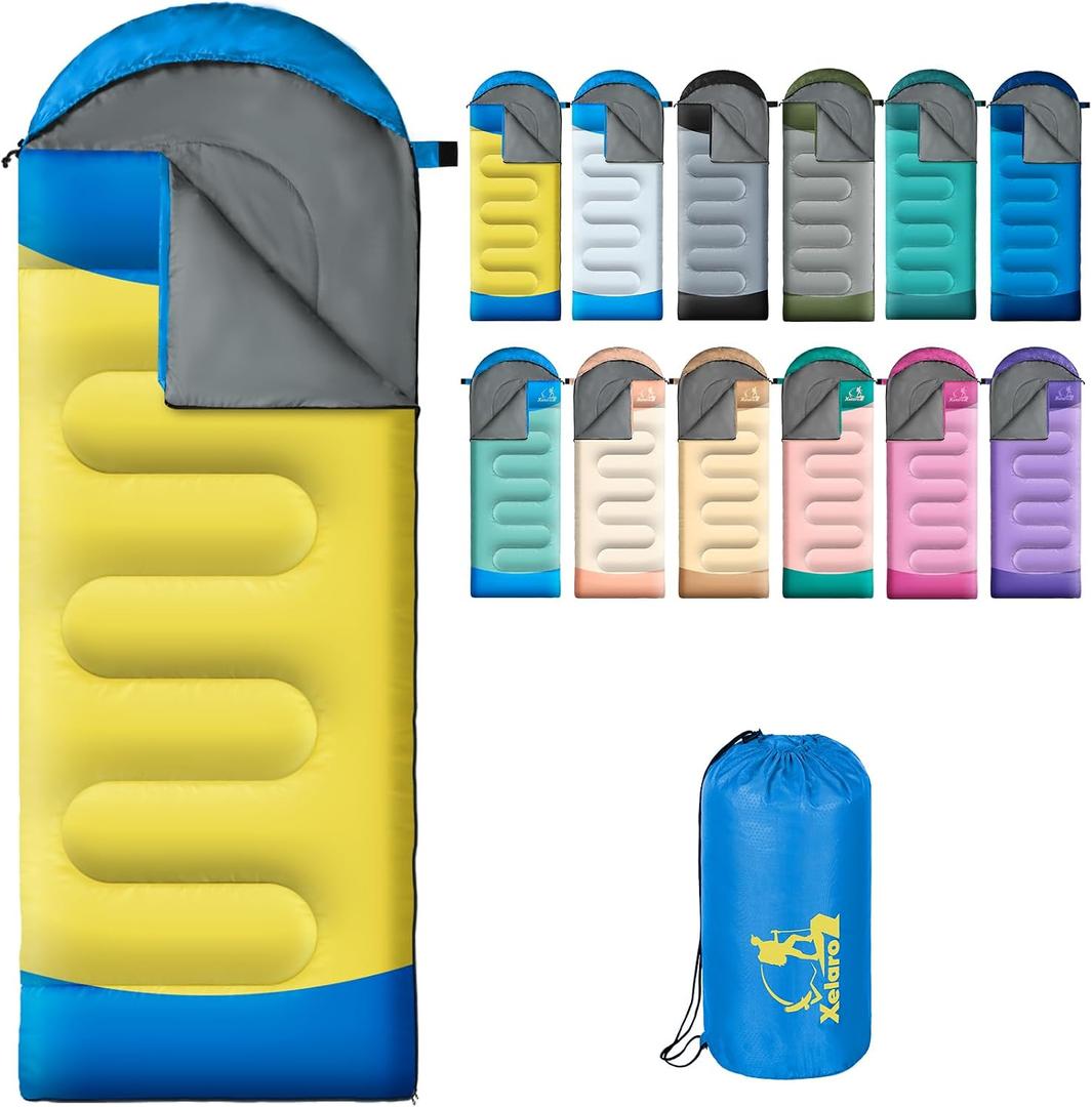 Sleeping Bags for Adults Kids - 3 Season Cold&Warm Weather Waterproof Camping Sleeping Bag - Lightweight Sleeping Bags for Camping Hiking Outdoor Travel