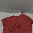 Women's Backless Twist Knot T Shirt Oversized Solid Short Sleeve Tees Open Back Asymmetrical Hem Casual Tops (Burgundy) S 