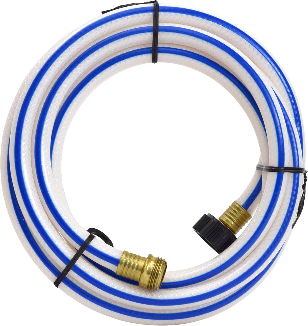 Valterra AquaFresh High Pressure Drinking Water Hose, Water Hose Hookup for RV - 1/2" x 10', White