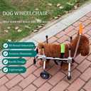 Dog Wheel Chair, Adjustable 4 Wheel Pet Wheelchair with Handle for Small and Medium Sized Cats/Dogs, Dog Wheelchair Cart for Front Leg Arthritis, Weak Limbs (M)