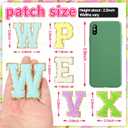 Chenille Letters Self Adhesive Patches: KINGSOW 52PCS Self-Adhesive Varsity Iron on Letter Patches Stick on Embroidered Patch for Clothing