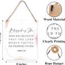 2 x Christian Wall Art for Christmas Decorations Indoor | Religious Wall Decor for Prayer Room, Wood Bible Verses Scripture Home Wall Prints (A09), medium