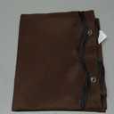 MIULEE 84" Long Scalloped Shower Curtain Linen Textured with 12 Metal Hooks Cute Extra Long Heavy Duty Washable Waterproof Cloth Shower Curtains with Black Border for Bathroom Hotel Bathtub,Brown